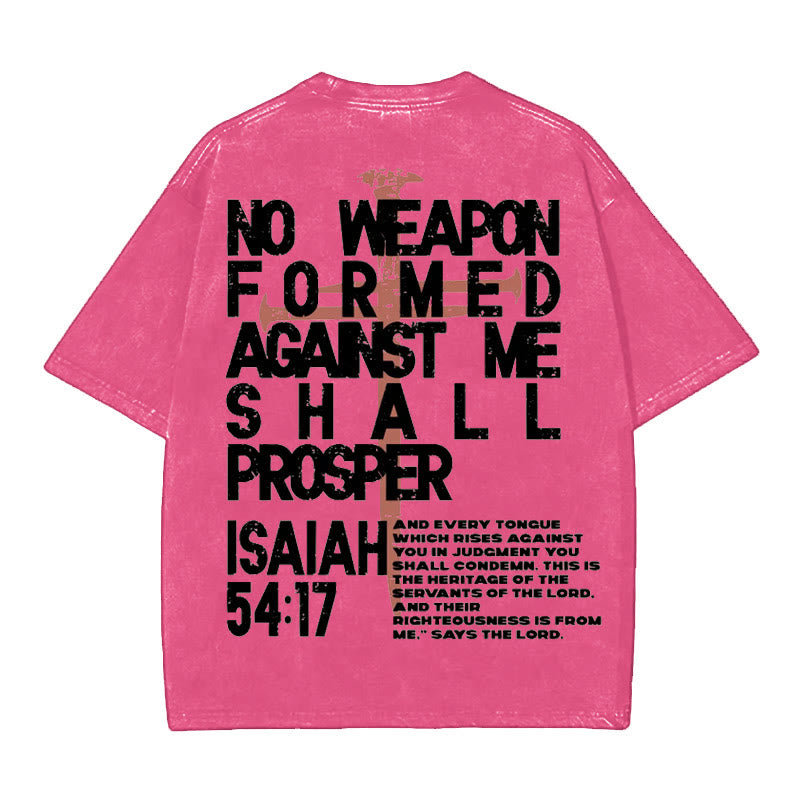 Christianartworkshop No Weapon Formed Against Me T-Shirt - Pink - 5XL - image 11