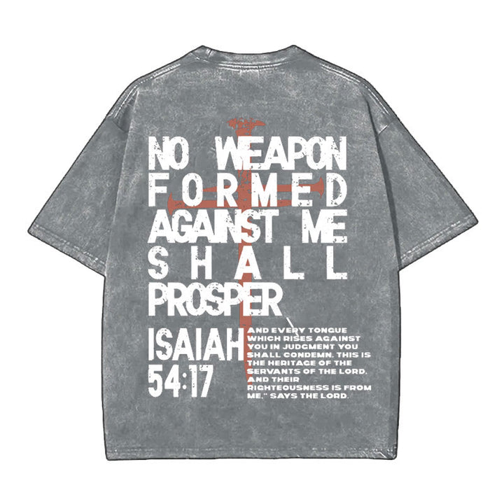Christianartworkshop No Weapon Formed Against Me T-Shirt - Grey - 5XL - image 6