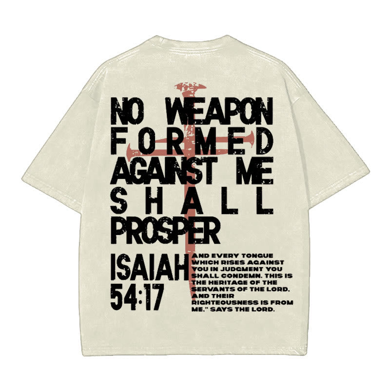 Christianartworkshop No Weapon Formed Against Me T-Shirt - Beige - 5XL - image 4