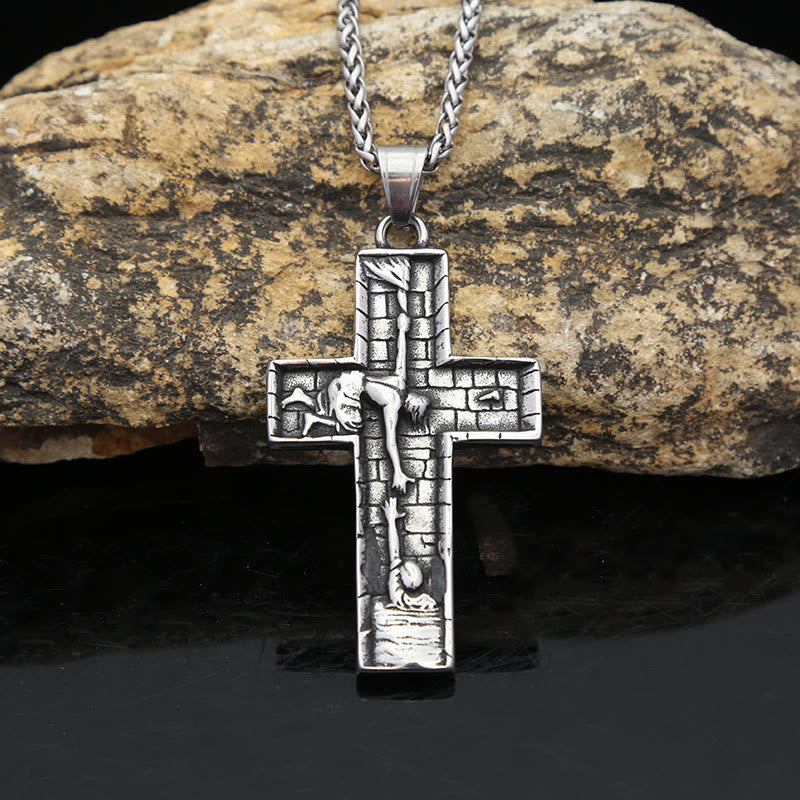 Christianartworkshop Hands of Redemption Cross Necklace: A Testament of Divine Rescue - image 2