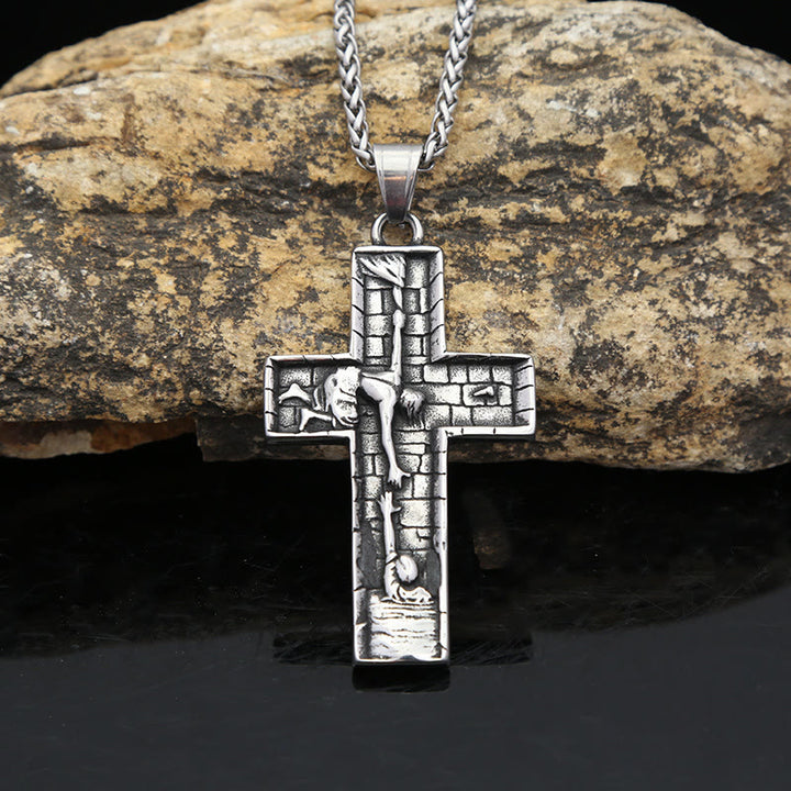 Christianartworkshop Hands of Redemption Cross Necklace: A Testament of Divine Rescue - image 2