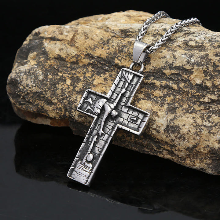 Christianartworkshop Hands of Redemption Cross Necklace: A Testament of Divine Rescue - image 3