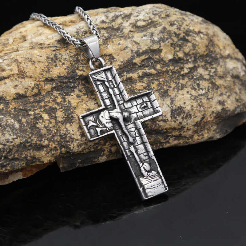 Christianartworkshop Hands of Redemption Cross Necklace: A Testament of Divine Rescue - Redemption - image 1