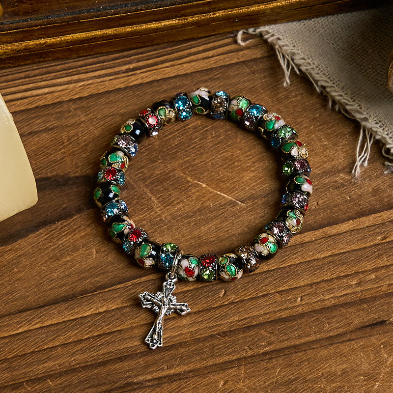 Christianartworkshop Handcrafted Cloisonné Beads Timeless Faith Bracelet: A Testament of Christ's Presence - image 12