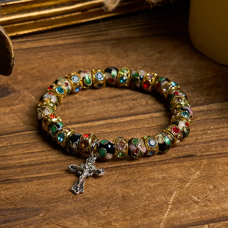 Christianartworkshop Handcrafted Cloisonné Beads Timeless Faith Bracelet: A Testament of Christ's Presence - image 3