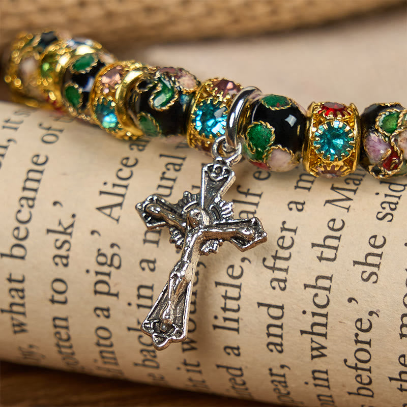 Christianartworkshop Handcrafted Cloisonné Beads Timeless Faith Bracelet: A Testament of Christ's Presence - image 8