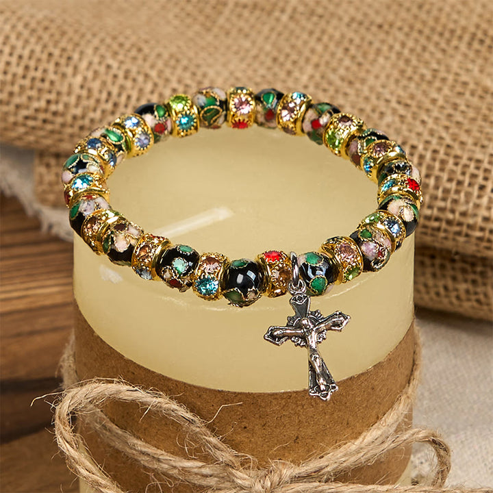 Christianartworkshop Handcrafted Cloisonné Beads Timeless Faith Bracelet: A Testament of Christ's Presence - image 7