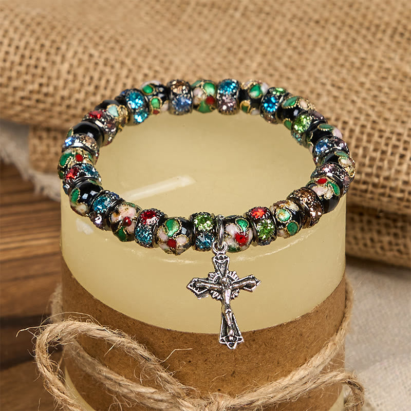 Christianartworkshop Handcrafted Cloisonné Beads Timeless Faith Bracelet: A Testament of Christ's Presence - image 4