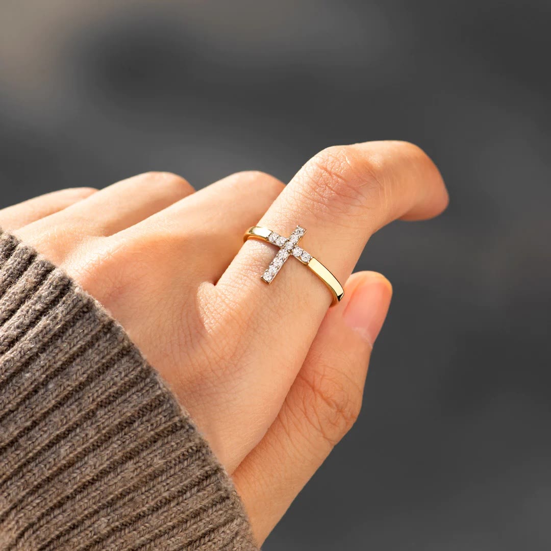 Christianartworkshop 925 Silver Cross & "Trust God" Ring: Symbols of Hope - image 2