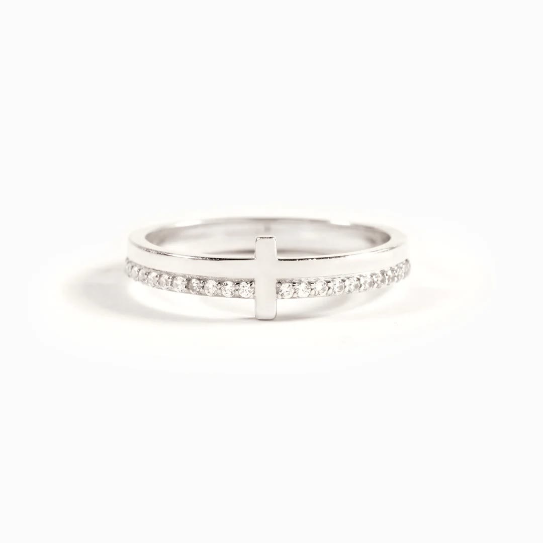 Christianartworkshop 925 Silver JESUS & Cross "Pray" Ring - Drawing Divine Power through Faith - Silver - US10 - image 5