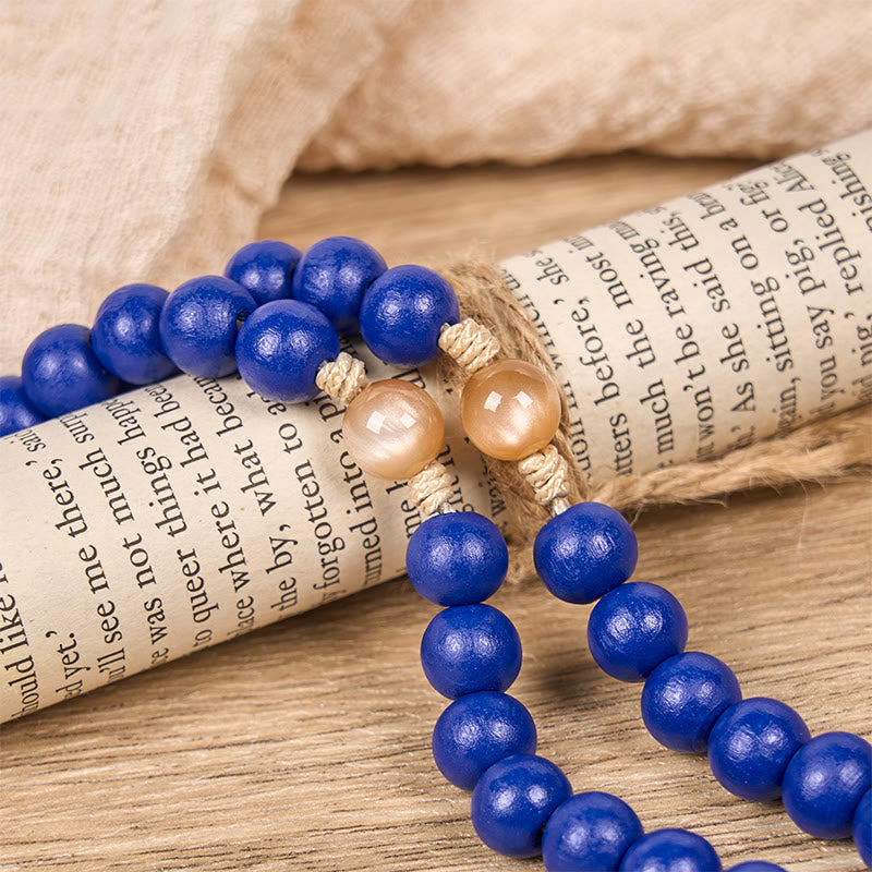 Christianartworkshop Handmade Blue Wooden Rosary: Ocean of Faith Simplicity and Sacredness 10mm Beads