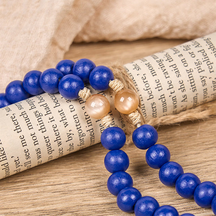 Christianartworkshop Handmade Blue Wooden Rosary: Ocean of Faith Simplicity and Sacredness 10mm Beads