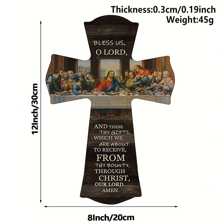 Christianartworkshop "The Last Supper" Wooden Cross Hanging Ornament: A Testament to Faith and Artistry - The Last Supper Cross B - image 6