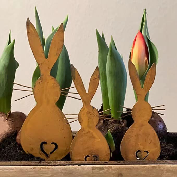 Christianartworkshop 3pcs/set Inspirational Wooden Easter Rabbit Desktop Ornament - 3pcs/set - image 1
