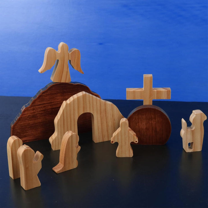 Christianartworkshop Easter 10pcs/set He is Risen with Angels Wooden Desktop Ornament - image 4