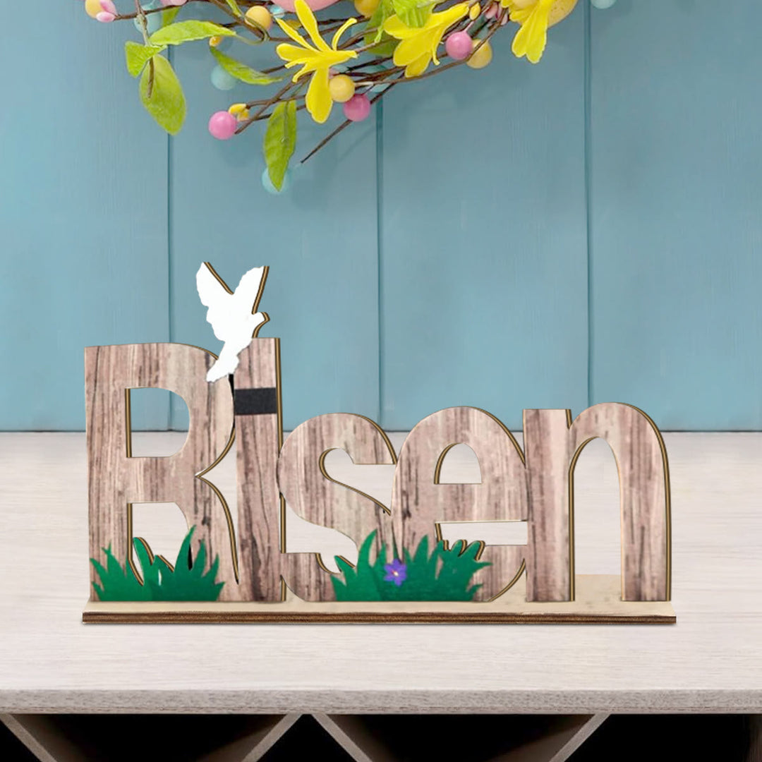 Christianartworkshop "Risen" Wooden Easter Dekstop Decor Ornament - Wood - image 1
