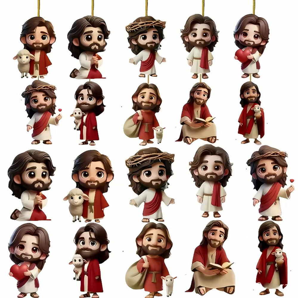Christianartworkshop Cartoon Jesus Wooden Ornaments - 30-piece set - image 2