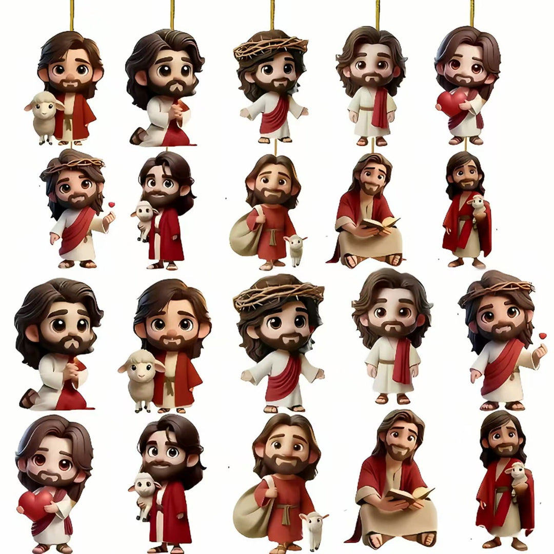 Christianartworkshop Cartoon Jesus Wooden Ornaments - 30-piece set - image 2