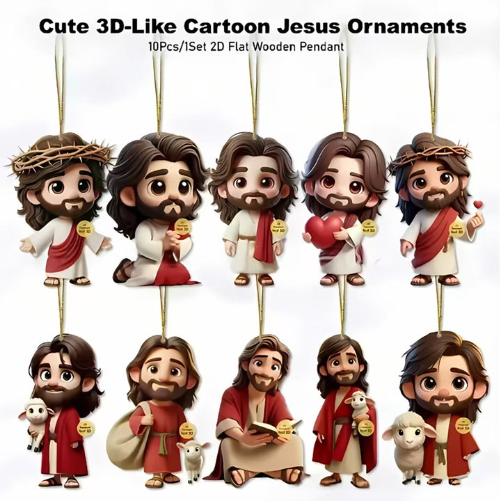 Christianartworkshop Cartoon Jesus Wooden Ornaments - image 4