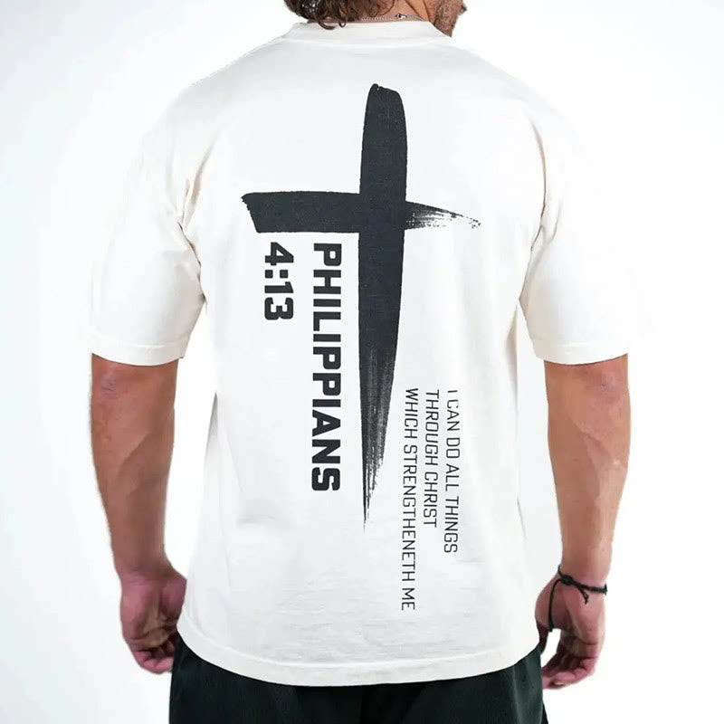 Christianartworkshop Philippians 4:13 Strength Cross T-Shirt - image 7