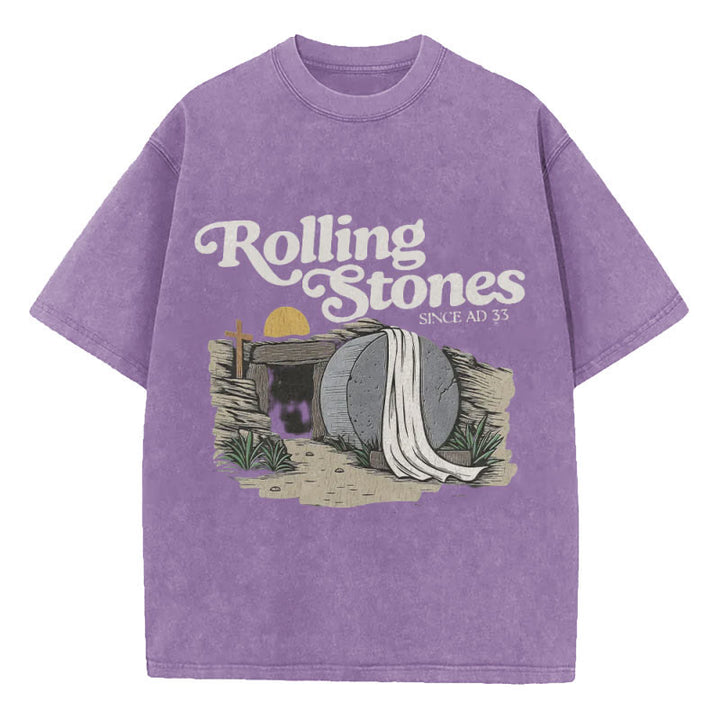 Christianartworkshop Rolling Stone Christian Washed T-Shirt - Purple - 5XL - image 10