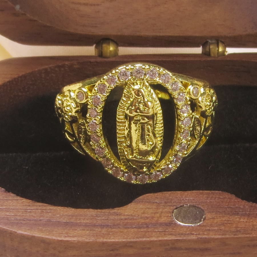 Christianartworkshop Classic & Vintage Style Our Lady Rose Copper Ring: Blending Faith with Elegance - US10 - image 1