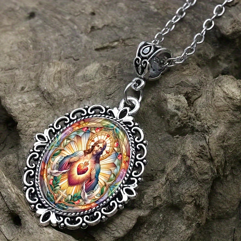 Christianartworkshop Jesus Sacred Heart Necklace: Timeless Piece Embodying Divine Love - Jesus Sacred Heart - image 1
