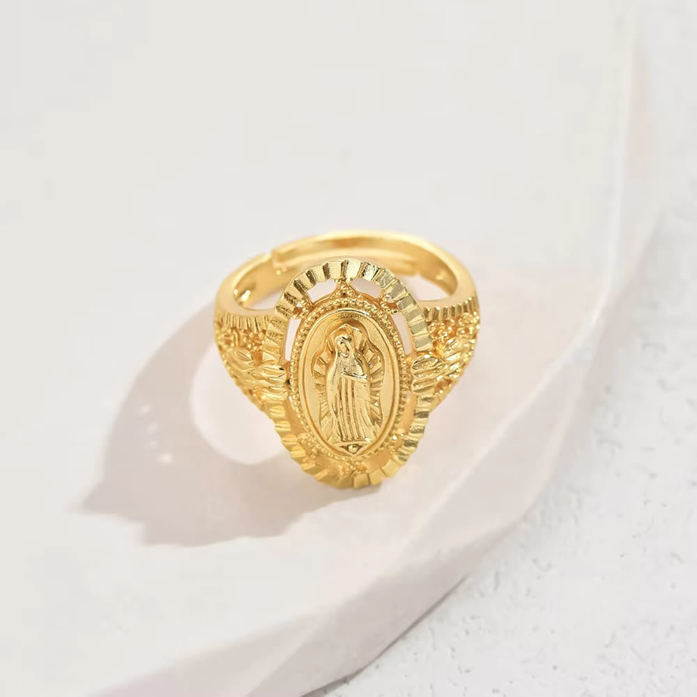Christianartworkshop The Vintage&Classic Style Our Lady of Guadalupe Ring: A Timeless Tribute to Faith and Elegance - Adjustable - image 0