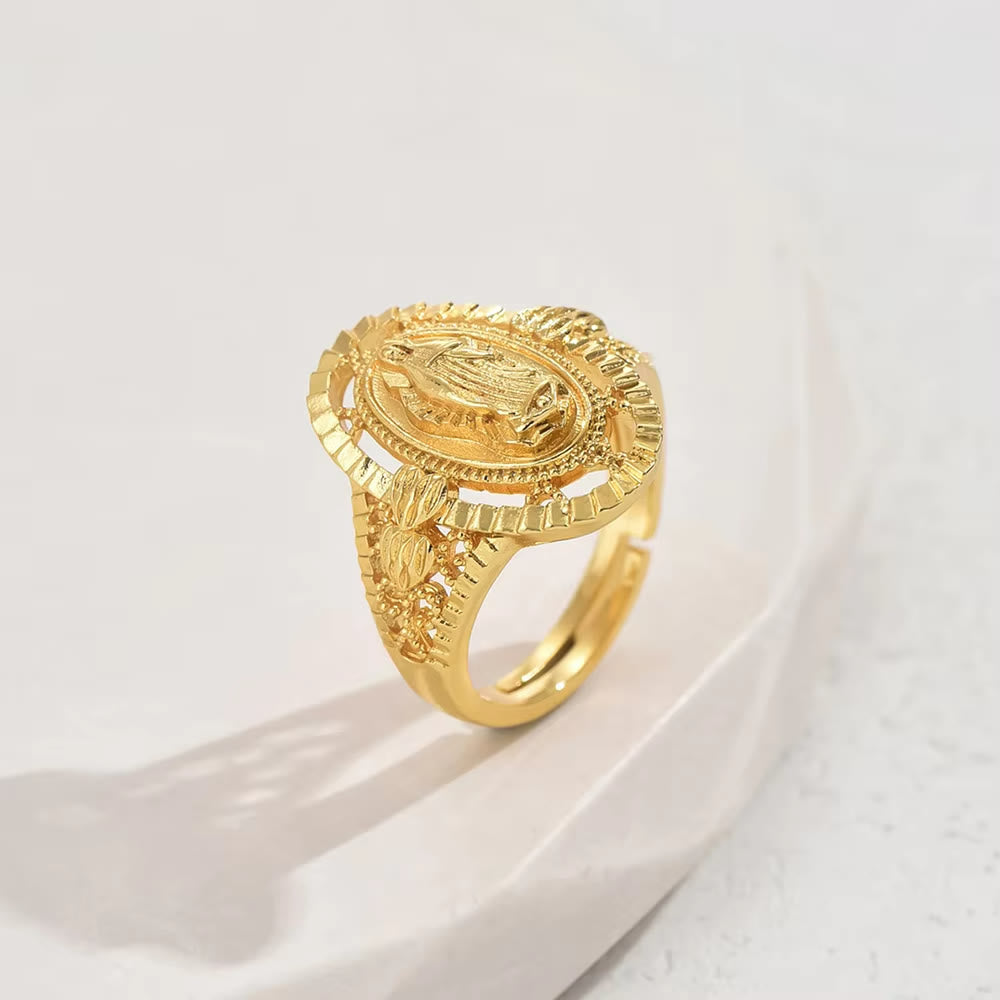 Christianartworkshop The Vintage&Classic Style Our Lady of Guadalupe Ring: A Timeless Tribute to Faith and Elegance - image 1