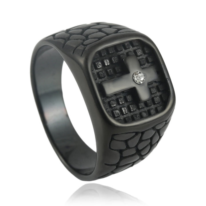 Christianartworkshop The Modern & Minimalist Cross Ring: Understated Elegance Meets Timeless Symbolism - Black - US13 - image 4