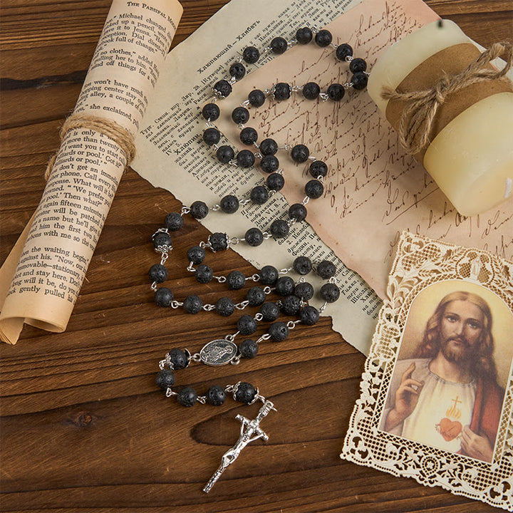 Christianartworkshop Volcanic Pulse Rosary: A Devotional Thread Woven with Christ's Love - image 1