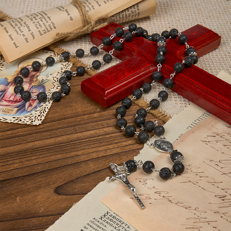 Christianartworkshop Volcanic Pulse Rosary: A Devotional Thread Woven with Christ's Love - image 2