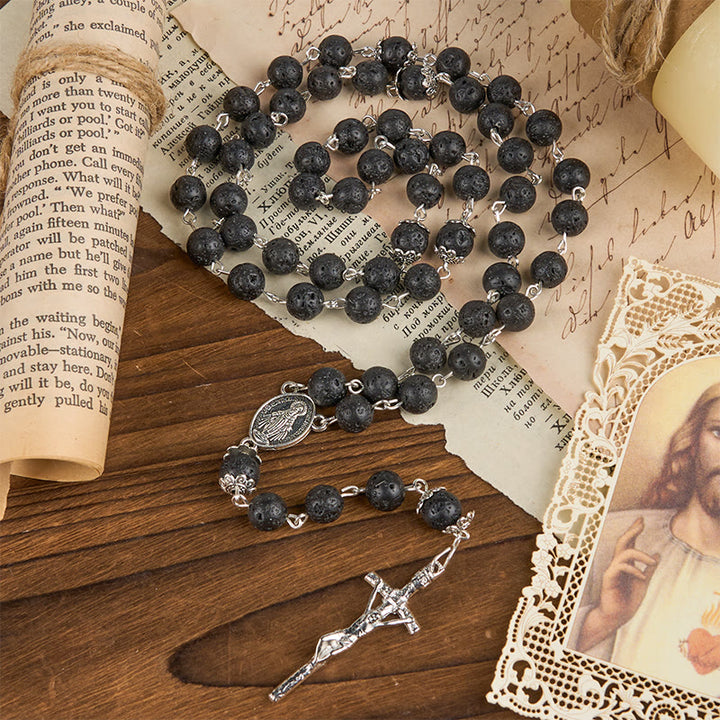 Christianartworkshop Volcanic Pulse Rosary: A Devotional Thread Woven with Christ's Love - Volcanic Pulse Rosary - image 0