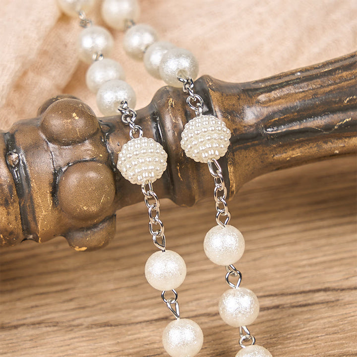 Christianartworkshop Our Lady Medal & Crucifix of 8mm White Acrylic Round Beads Rosary - image 4