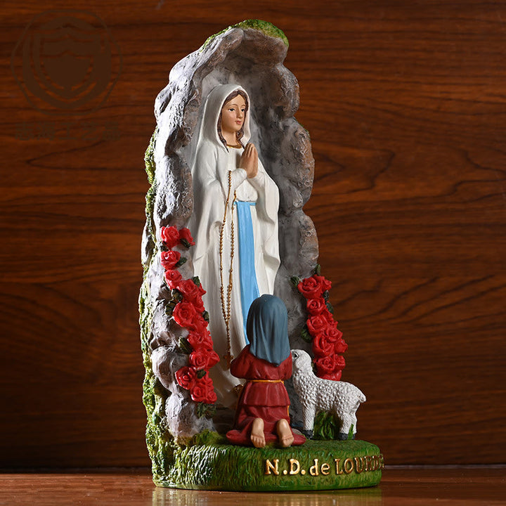 Christianartworkshop Our Lady of Lourdes & Lamb Resin Dekstop Decor Ornament - image 2