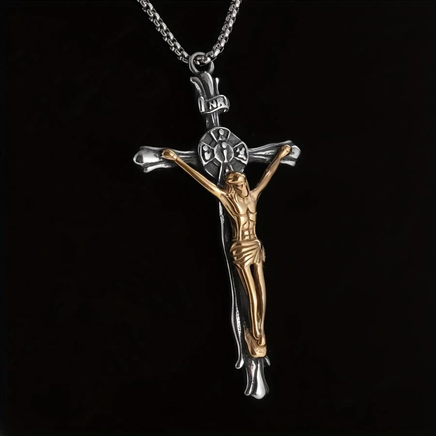 Christianartworkshop Two-tone Steel Crafted Crucifix Necklace - The Divine Sacrifice - image 6