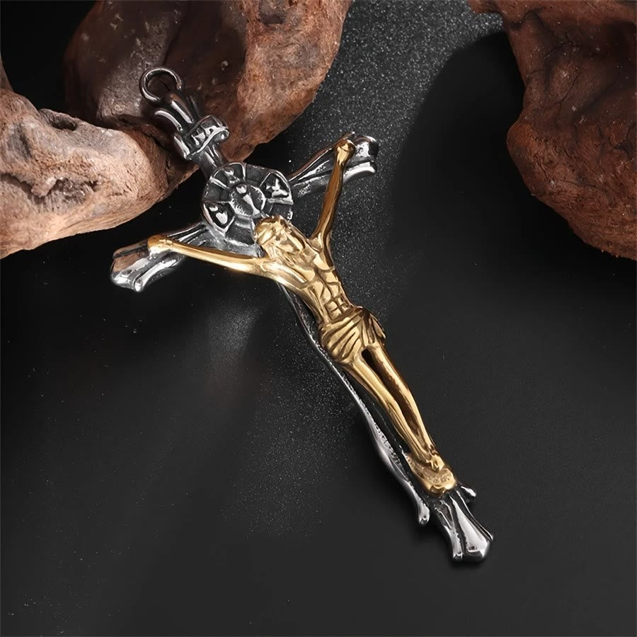 Christianartworkshop Two-tone Steel Crafted Crucifix Necklace - The Divine Sacrifice - image 3