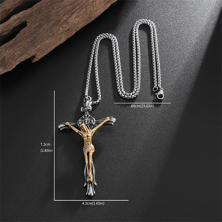 Christianartworkshop Two-tone Steel Crafted Crucifix Necklace - The Divine Sacrifice - image 7