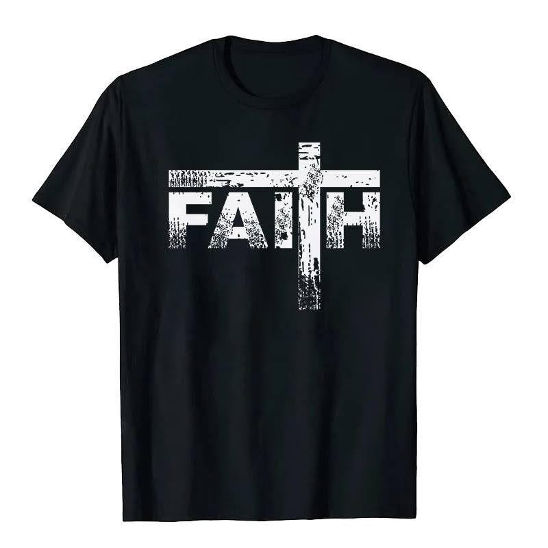 Christianartworkshop The Faith Cross T-Shirt - Black - 2XL - image 0