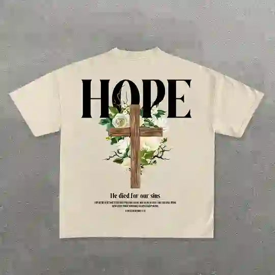 Christianartworkshop Hope Cross Print T-Shirt