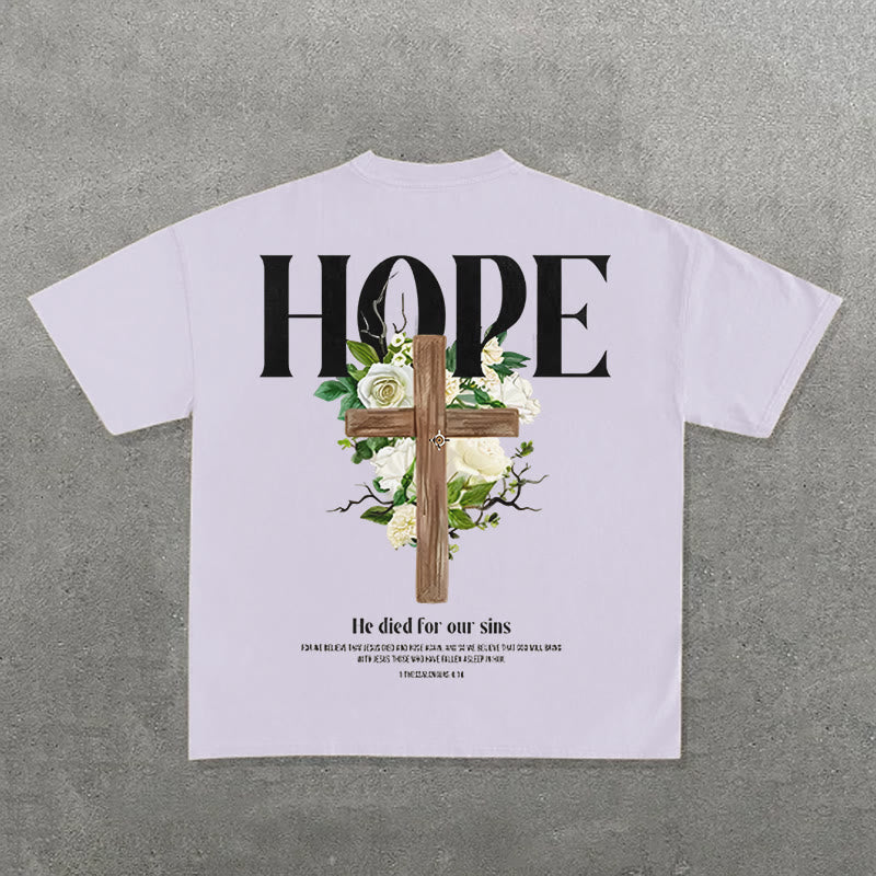Christianartworkshop Hope Cross Print T-Shirt