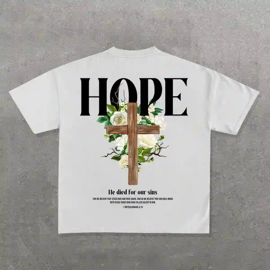 Christianartworkshop Hope Cross Print T-Shirt