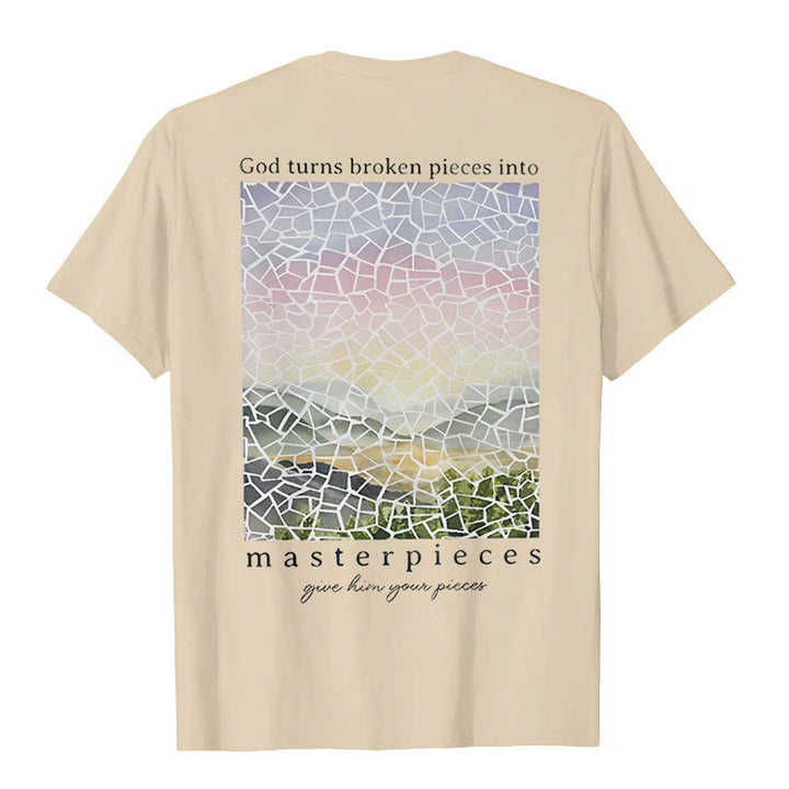 Christianartworkshop God Turns Broken Pieces into Masterpieces T-Shirt