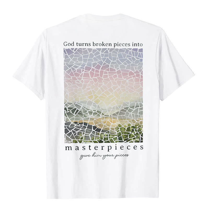 Christianartworkshop God Turns Broken Pieces into Masterpieces T-Shirt