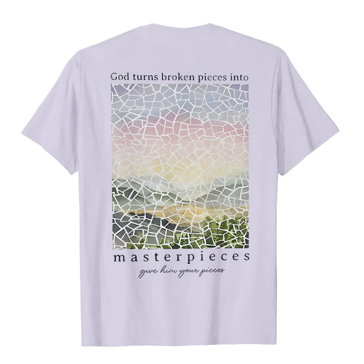 Christianartworkshop God Turns Broken Pieces into Masterpieces T-Shirt - image 23