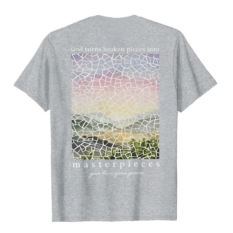 Christianartworkshop God Turns Broken Pieces into Masterpieces T-Shirt