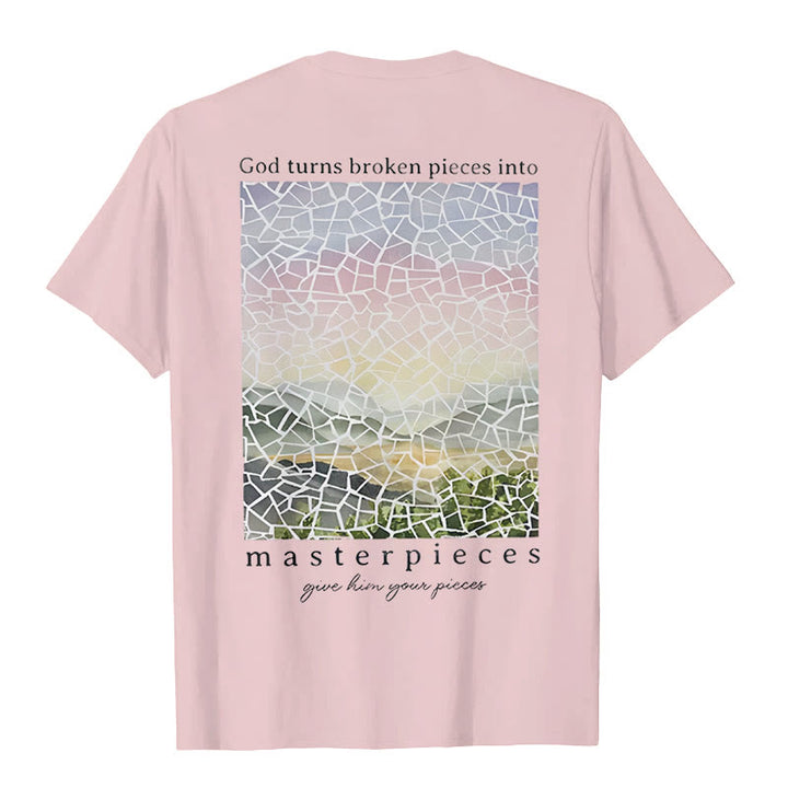Christianartworkshop God Turns Broken Pieces into Masterpieces T-Shirt - image 14