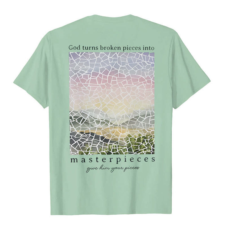 Christianartworkshop God Turns Broken Pieces into Masterpieces T-Shirt - image 16