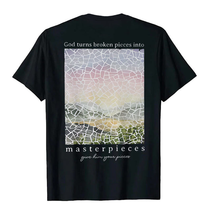 Christianartworkshop God Turns Broken Pieces into Masterpieces T-Shirt - image 5
