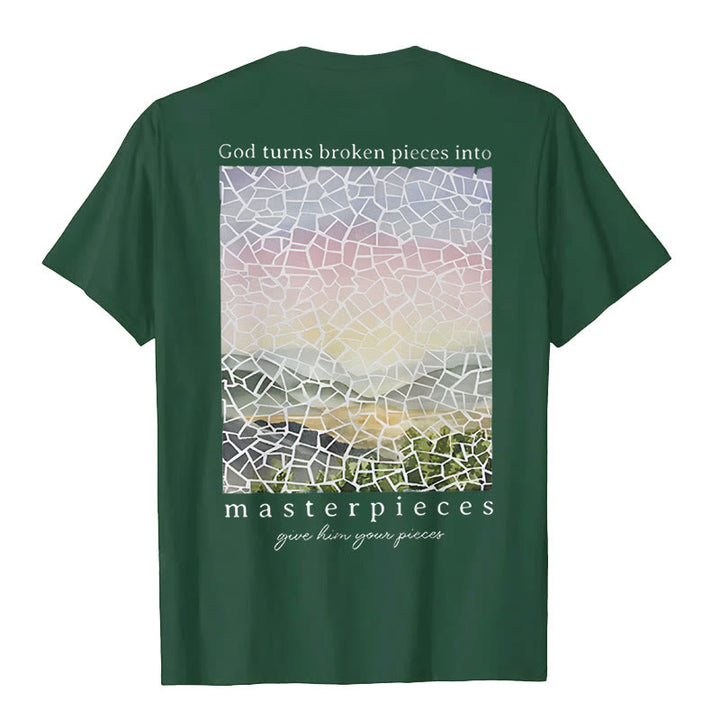 Christianartworkshop God Turns Broken Pieces into Masterpieces T-Shirt